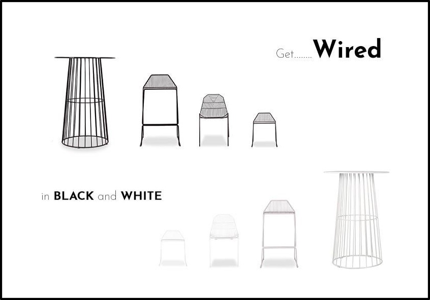 Wired tables and chairs