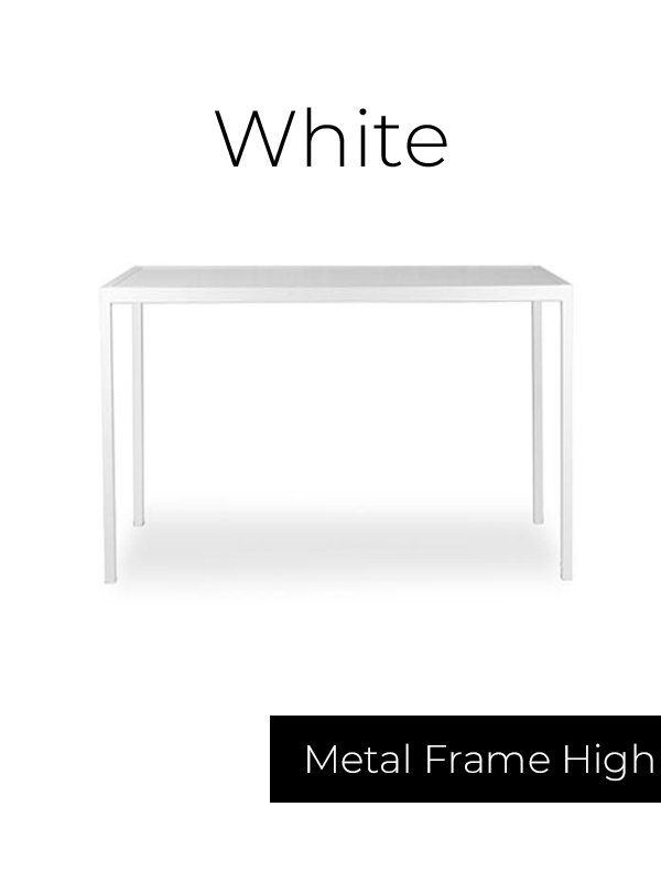 white metal frame high table