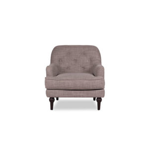 Button back armchair pepper grey front