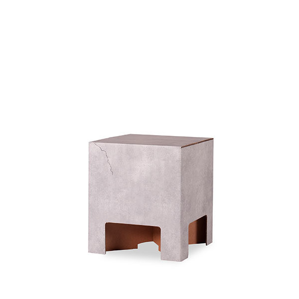 Cardboard stool concrete