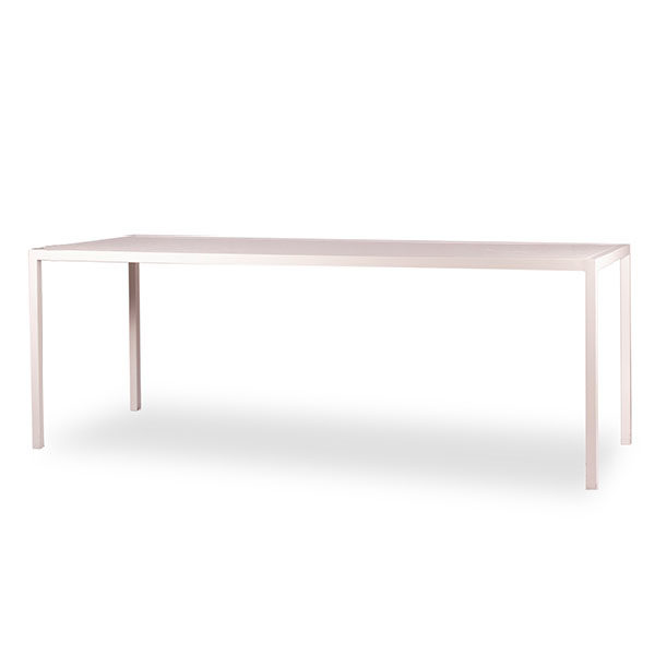 Metal Frame Dining Table Large White Angle
