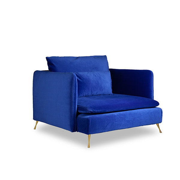 Sectional Armchair Blue Gold