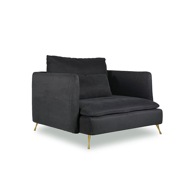 Sectional Armchair Grey Gold