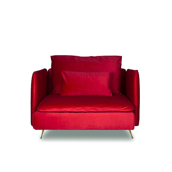 Sectional arm red/gold