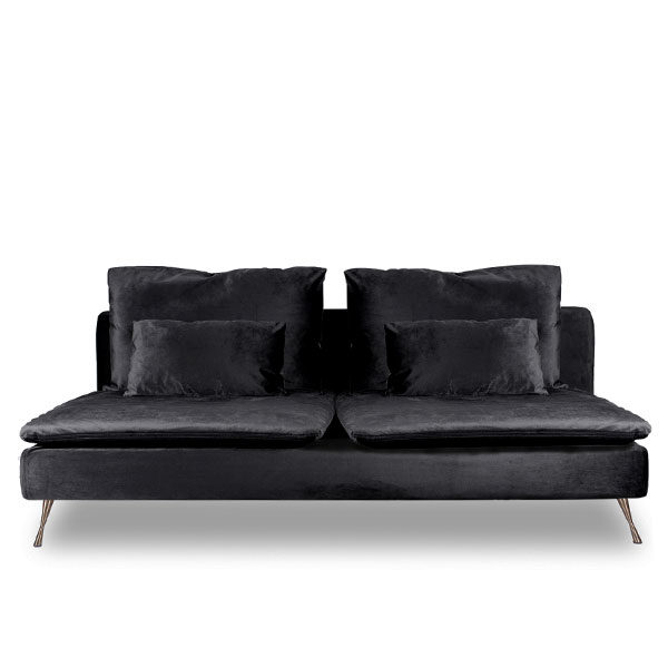 Sectional sofa black Velvet