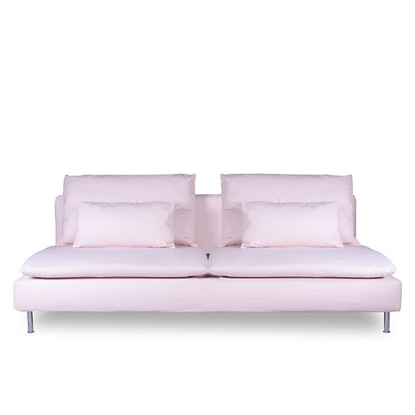 Sectional Sofa Pale Pink Front