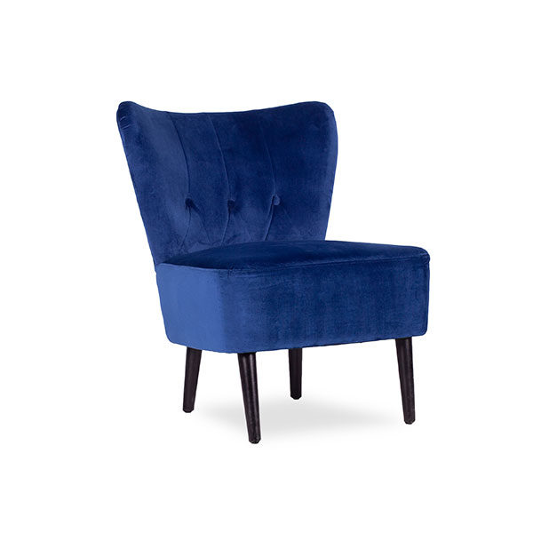 Velvet Hub Chair Electric Blue