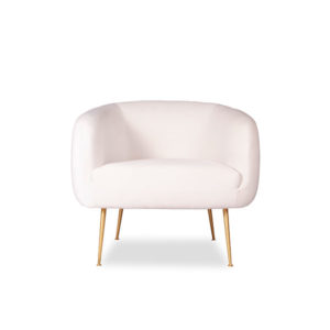 Velvet hub chair white