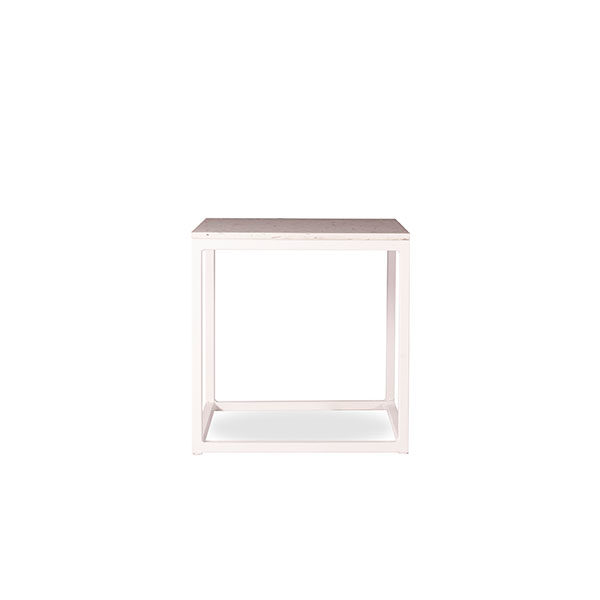 Metal Frame Side Table White Cloud